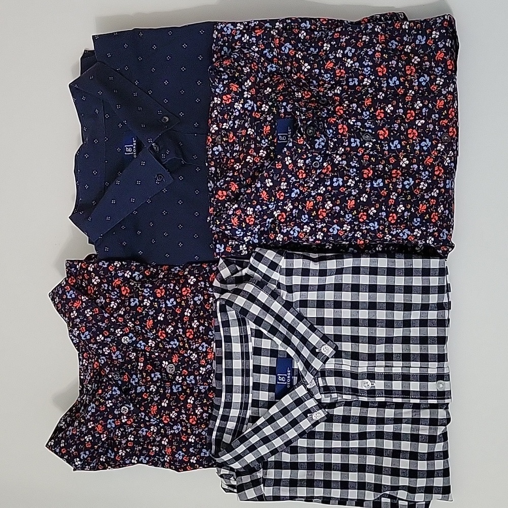 4 Mens Classic Fit Dress Shirts By George, Size 2XL (50-52)